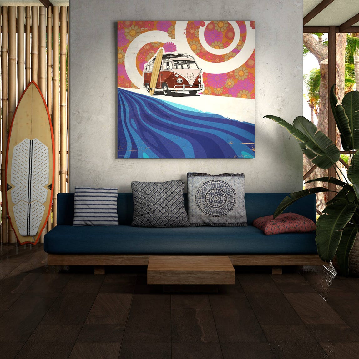 Artist. Piotr Paneczko. Artwork from Curf Culture collection (Surf Art). Working technique is Mixed Media. Illustration and composing. Original Fine Art Print. Limited editions. Signed.
