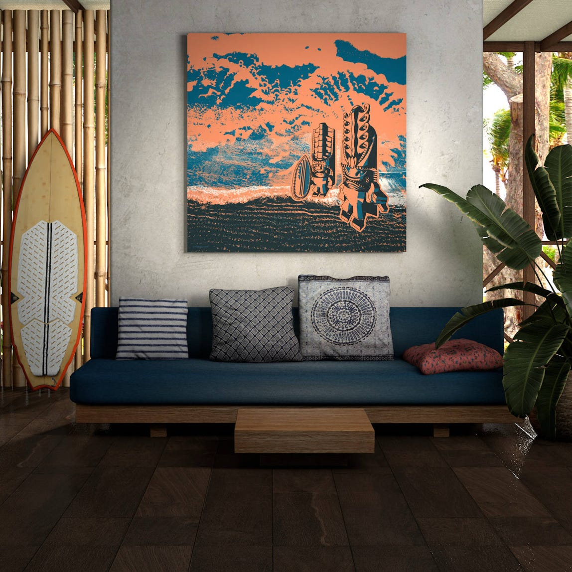 Artist. Piotr Paneczko. Artwork from Curf Culture collection (Surf Art). Working technique is Mixed Media. Illustration and composing. Original Fine Art Print. Limited editions. Signed.