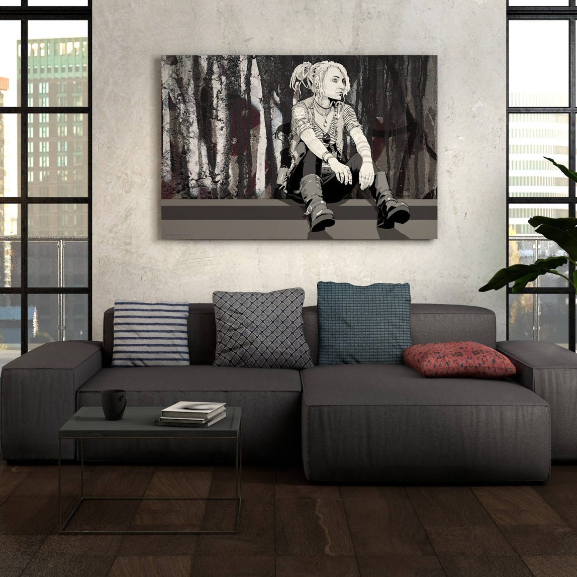 Artist. Piotr Paneczko. Artwork from Street Art for Home Collection. Working technique is Mixed Media. Illustration and composing. Original Fine Art Print. Limited editions. Signed.